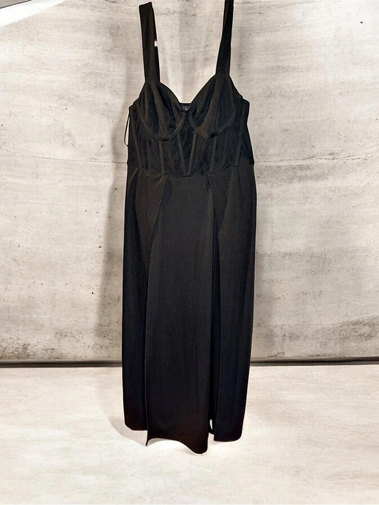 Cider Dresses & Skirts - Cider Bowknot Square Neck Corset Split Maxi Dress Black XXL Like New